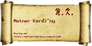 Metner Kerény névjegykártya